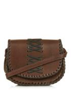 Topshop Leather Tooled Saddle Bag