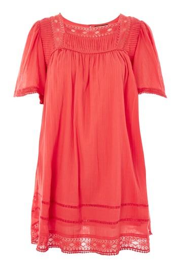 Topshop Lace Trim Smock Dress
