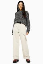 Topshop Ecru Turn Up Utility Jeans