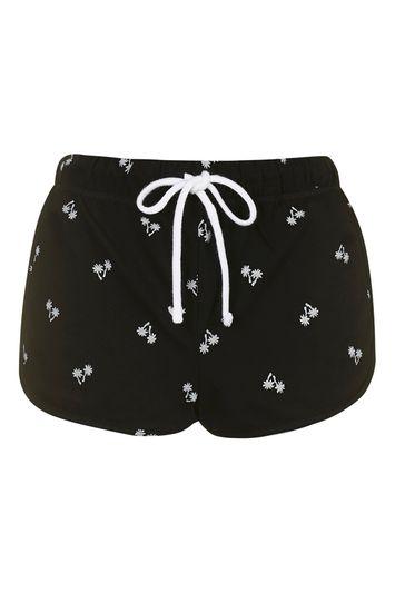 Topshop Palm Print Runner Shorts