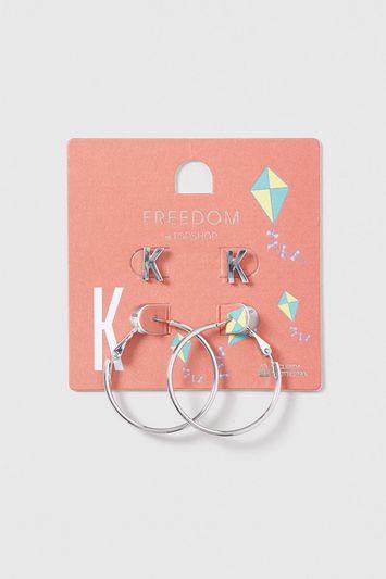 Topshop K Initial Stud And Hoop