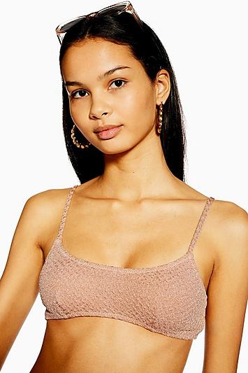 Topshop Dark Pink Scoop Bikini Bralet