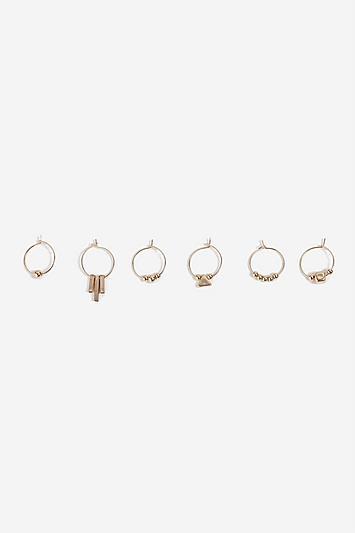 Topshop *6 Pack Mismatch Hoop Earrings
