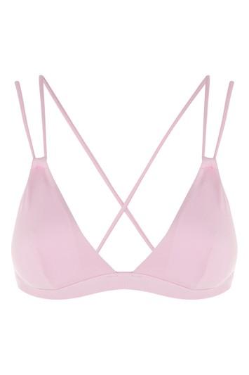 Topshop Pique Strappy Triangle Bikini Top