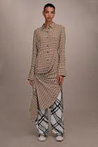 Topshop *checked Gathered Shirt Dress By Boutique