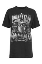 Topshop Johnny Cash Fringe T-shirt By And Finally