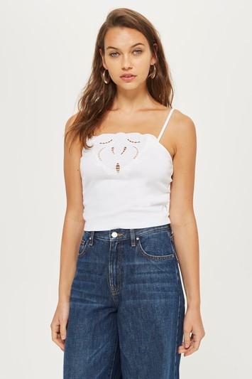 Topshop Cut Out Trim Camisole Top