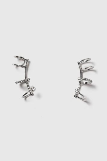 Topshop Rhinestone Ear Cuffs And Stud