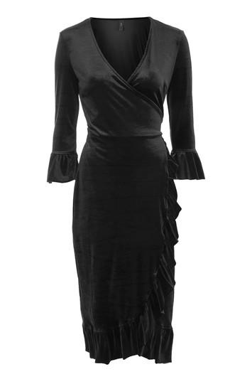 Topshop Velvet Wrap Dress By Yas