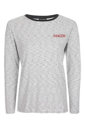 Topshop Garcons Stripe Long Sleeve Top