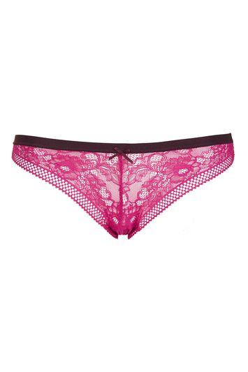 Topshop Geo Lace Brazilian Knickers