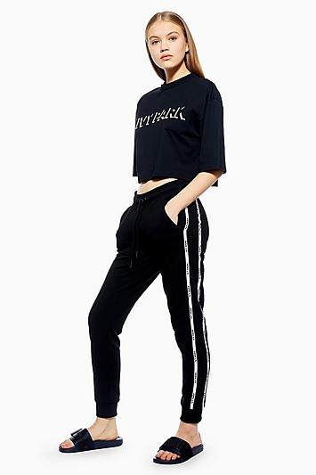 Topshop Tape Logo Joggers By Ivy Park