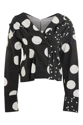 Topshop Mix Spot Waisted Shirt