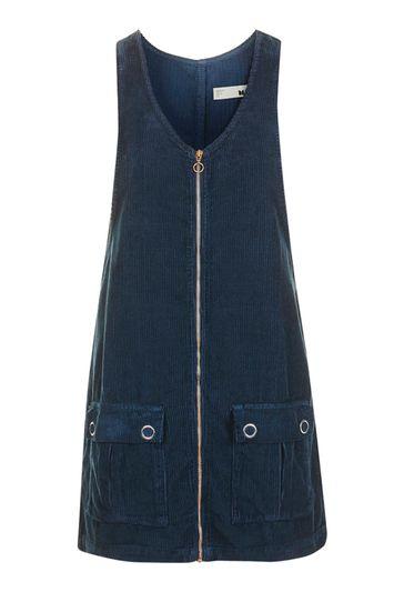 Topshop Moto Cord Zip Through Pini Dress