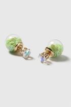 Topshop Green Sequin Earrings