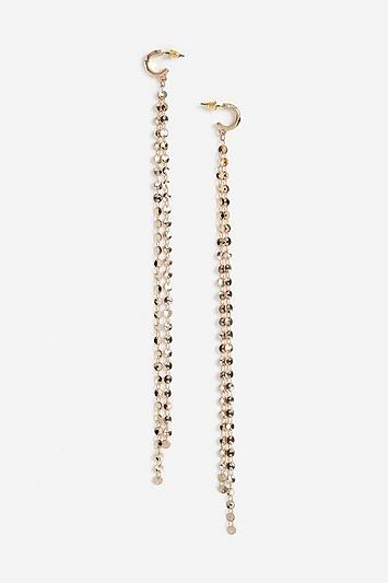 Topshop *long Chain Disc Drop Earrings
