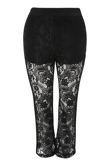 Topshop Kick Flare Lace Detail Jeans
