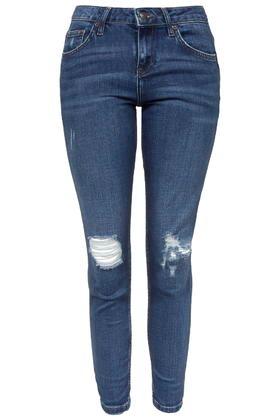 Topshop Petite Moto Rip Lucas Jeans