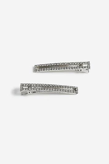 Skinny Dip *2 Pack Rectangle Rhinestone Hair Slides