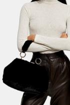 Topshop Felicity Black Faux Fur Shoulder Bag