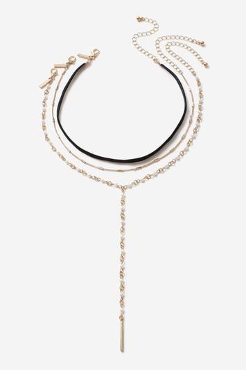 Topshop Cross Velvet Multi-row Necklace