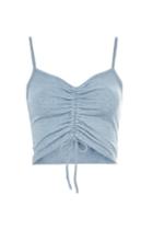 Topshop Blue Ruched Camisole Top