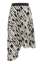 Topshop Striped Asymmetric Midi Skirt