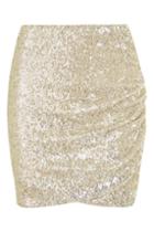 Topshop *jagger Vintage Gold Sequin Mini Skirt By Wyldr