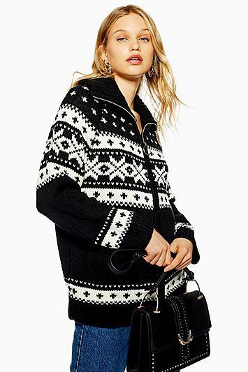 Topshop Fair Isle Cardigan
