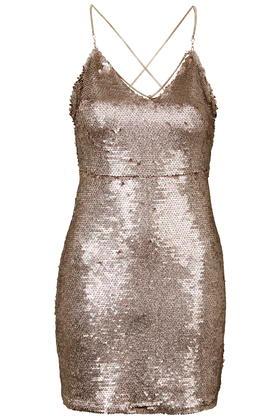 Topshop Petite Brushed Sequin Dress