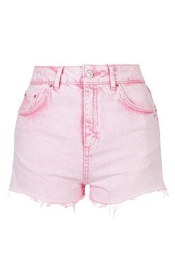 Topshop Moto Pink Acid Mom Shorts