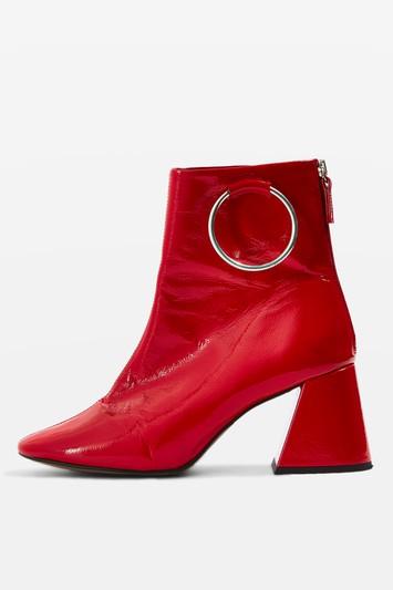 Topshop Mia Patent Leather Ring Boots