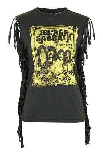 Topshop Black Sabbath Fringe Tank By And Finally