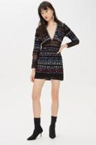 Topshop Embroidered Lace Chain Mini Dress