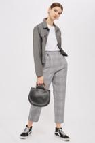 Topshop Linen Checked Trousers
