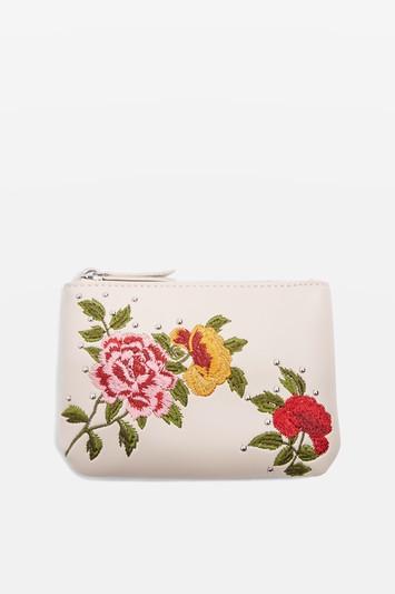 Topshop Floral Print Zip Top Purse