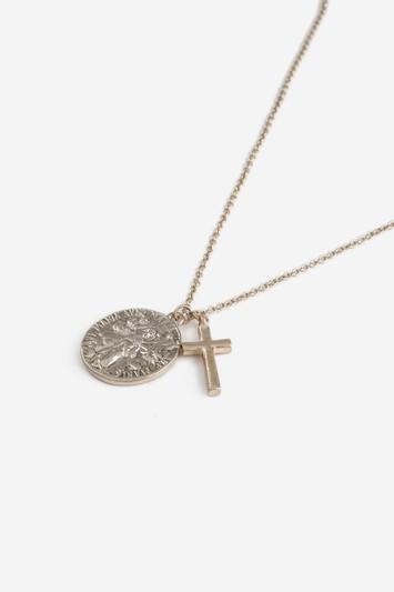 Topshop Coin And Cross Pendant Necklace
