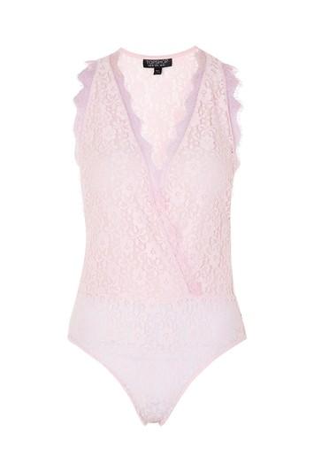 Topshop Lace Tie Side Plunge Body