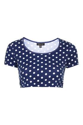 Topshop Spot Print Crop Tee
