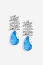 Topshop *navy Resin Crystal Drop Earrings