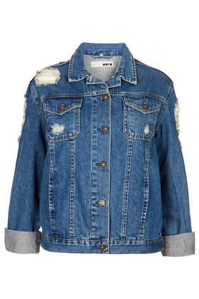 Topshop Moto Ripped Denim Jacket