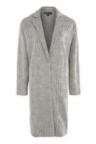 Topshop Checked Jersey Chuck On Coat