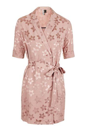 Topshop Jacquard Pyjama Style Wrap Dress