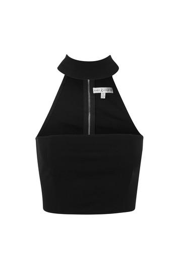 Topshop *choker Neck Crop Top By Rare