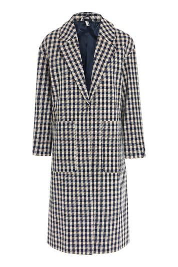 Topshop Checked Side Split Coat