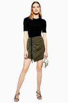 Topshop Ruched Ribbed Mini Skirt