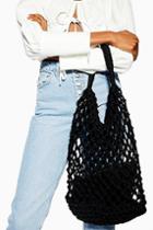Topshop Sizzle Black Rope Tote Bag