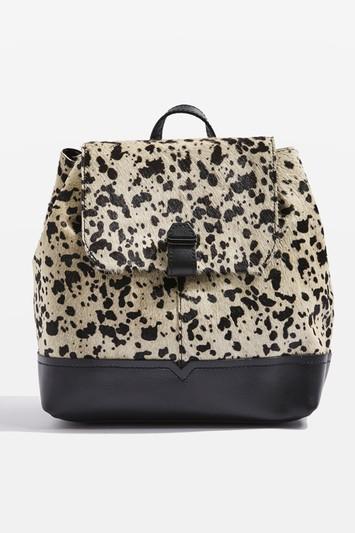 Topshop Premium Leather Pony Backpack