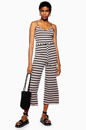 Topshop Strappy Stripe Jumpsuit