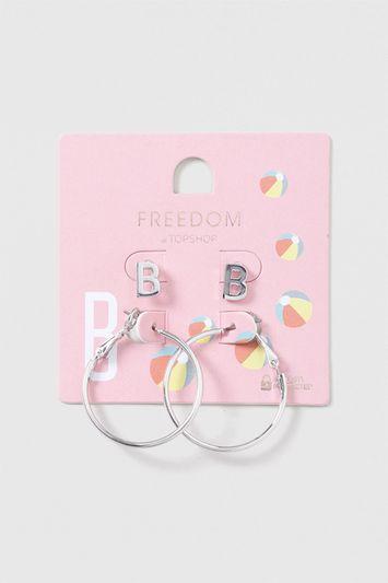 Topshop B Initial Stud And Hoop